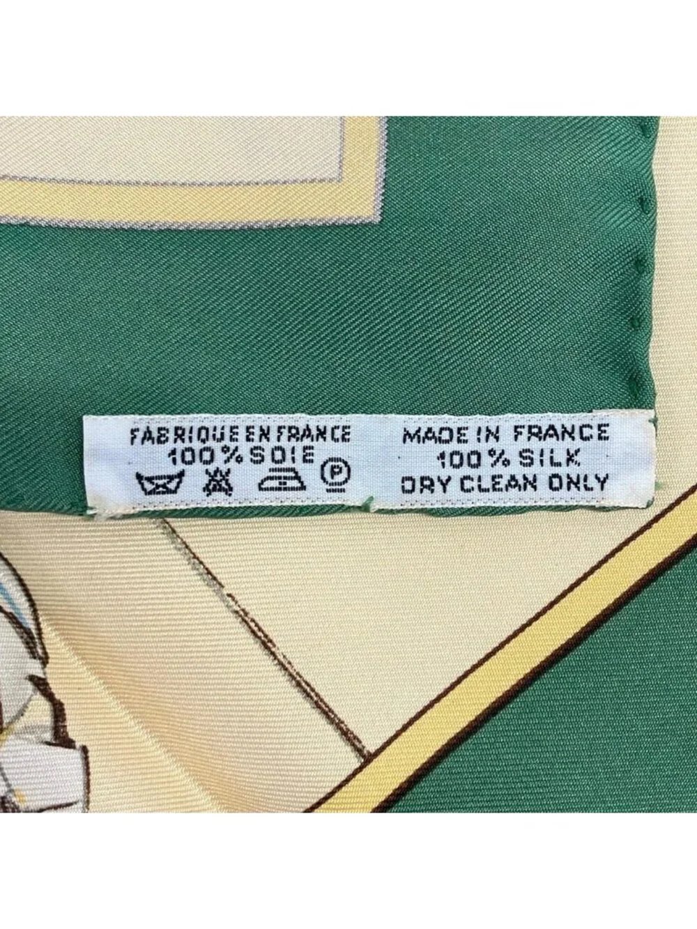 Hermes Scarf Petit Carre Ivory Dark Green Light Gray Voyage AU Niger